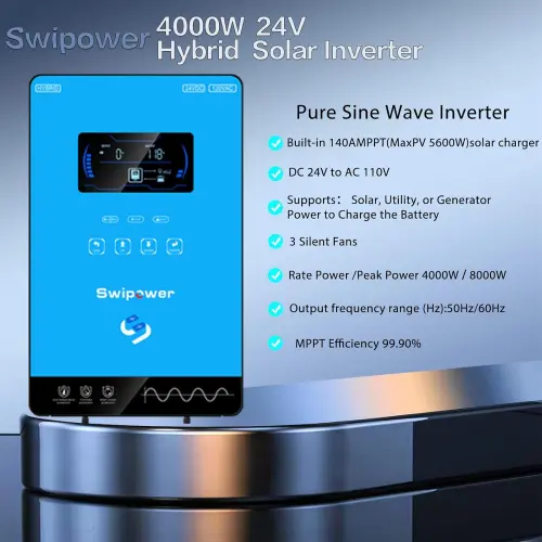 Inversor Solar Híbrido 4000W 24V a 110V Onda Pura MPPT 140A Pantalla LCD Táctil's photo #3